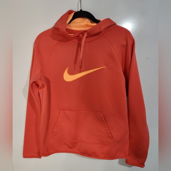 Nike Orange Hoodie with Yellow Logo - Picture 1 of 6